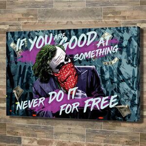 Joker If You’re Good At Something Canvas Art Villain Portrait. 24x36. Free Ship